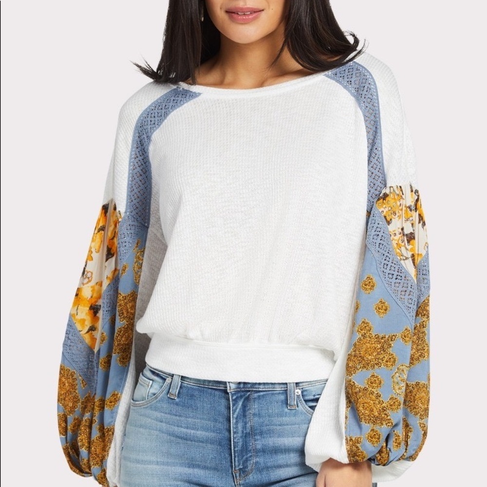 NWT Free People Casual Clash top -Ivory size Medium